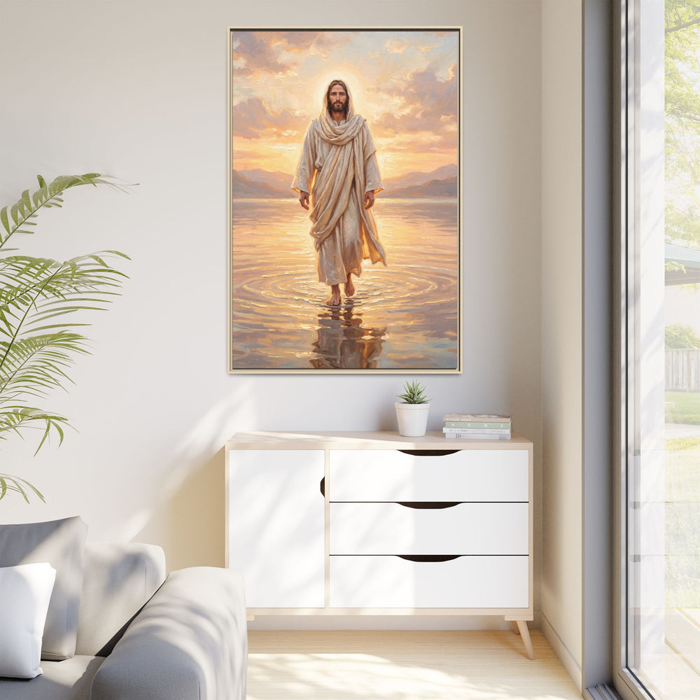 By the Shore at Dawn – Framed Canvas