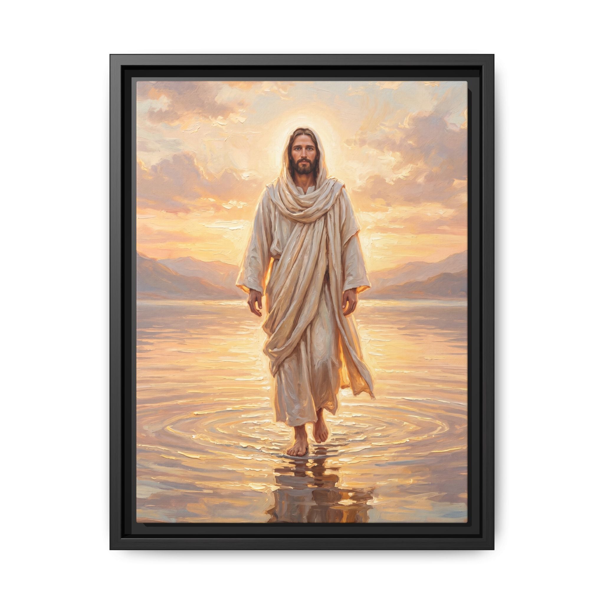 By the Shore at Dawn – Framed Canvas