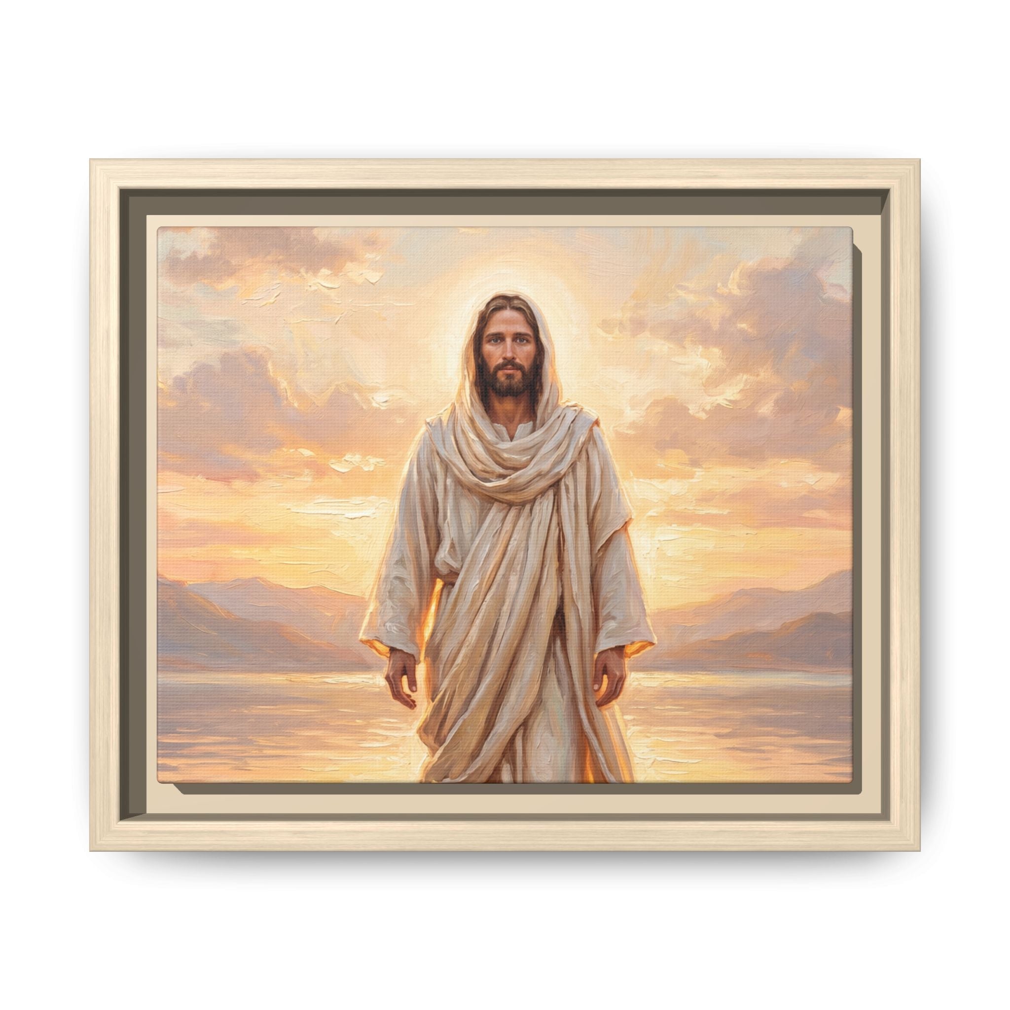By the Shore at Dawn – Framed Canvas