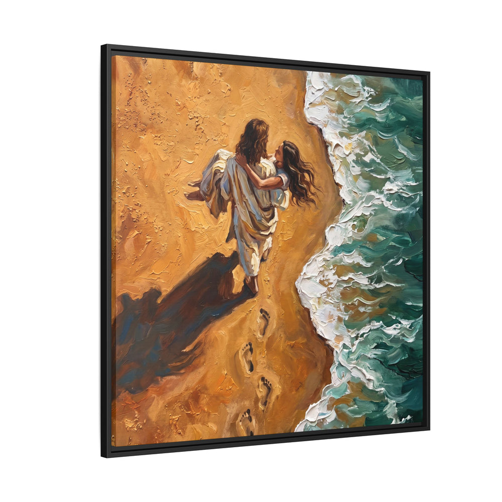 Carried in His Arms – Framed Canvas