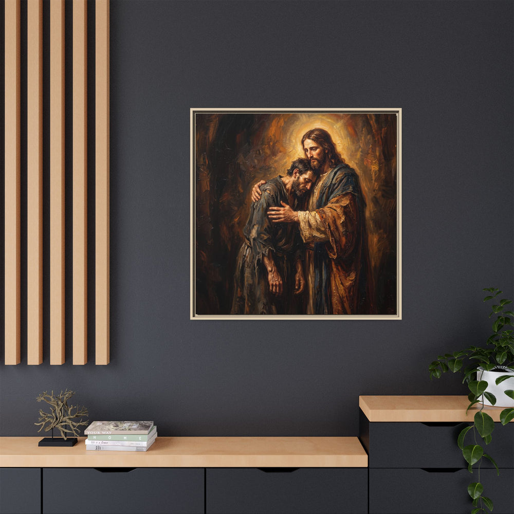 The Embrace of Christ – Framed Canvas