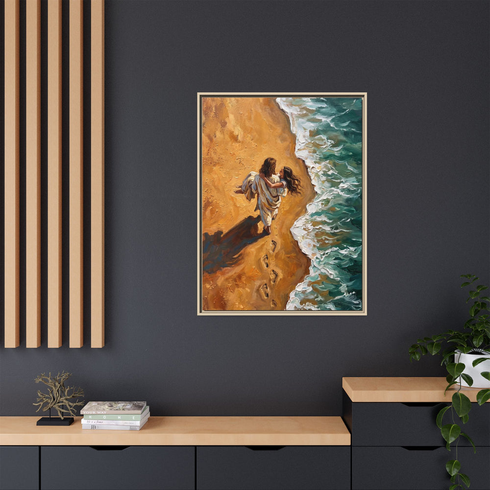 Carried in His Arms – Framed Canvas