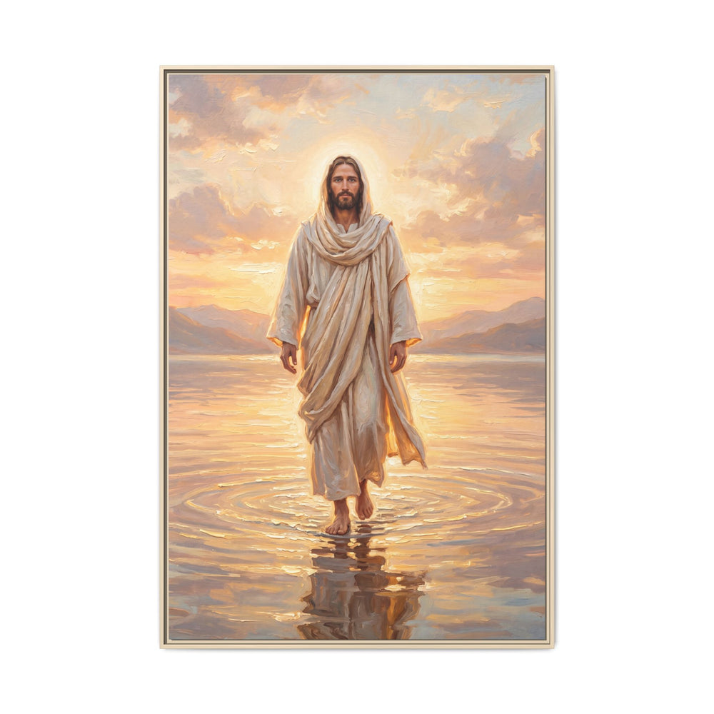 By the Shore at Dawn – Framed Canvas