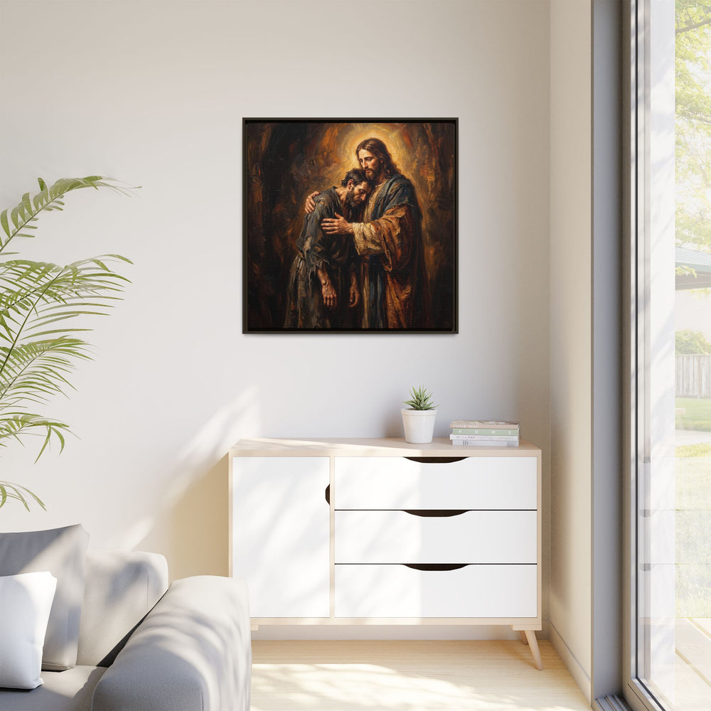 The Embrace of Christ – Framed Canvas